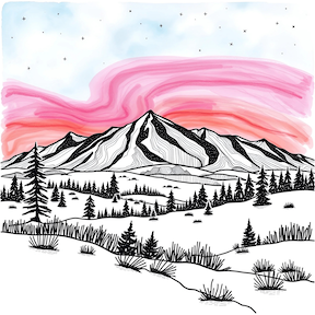 Illustration of a rolling hillscape.