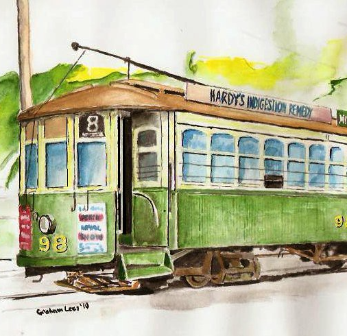 Illustration of a trolley by Graham Lees, used under creative commons Attribution-NonCommercial-NoDerivs 2.0 Generic license. Image was cropped.