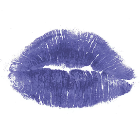 Illustration of a purple lip print.